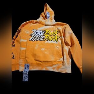 Hyde Park Orange Tie-Dye Hoodie with Graphic Print New SZ SM